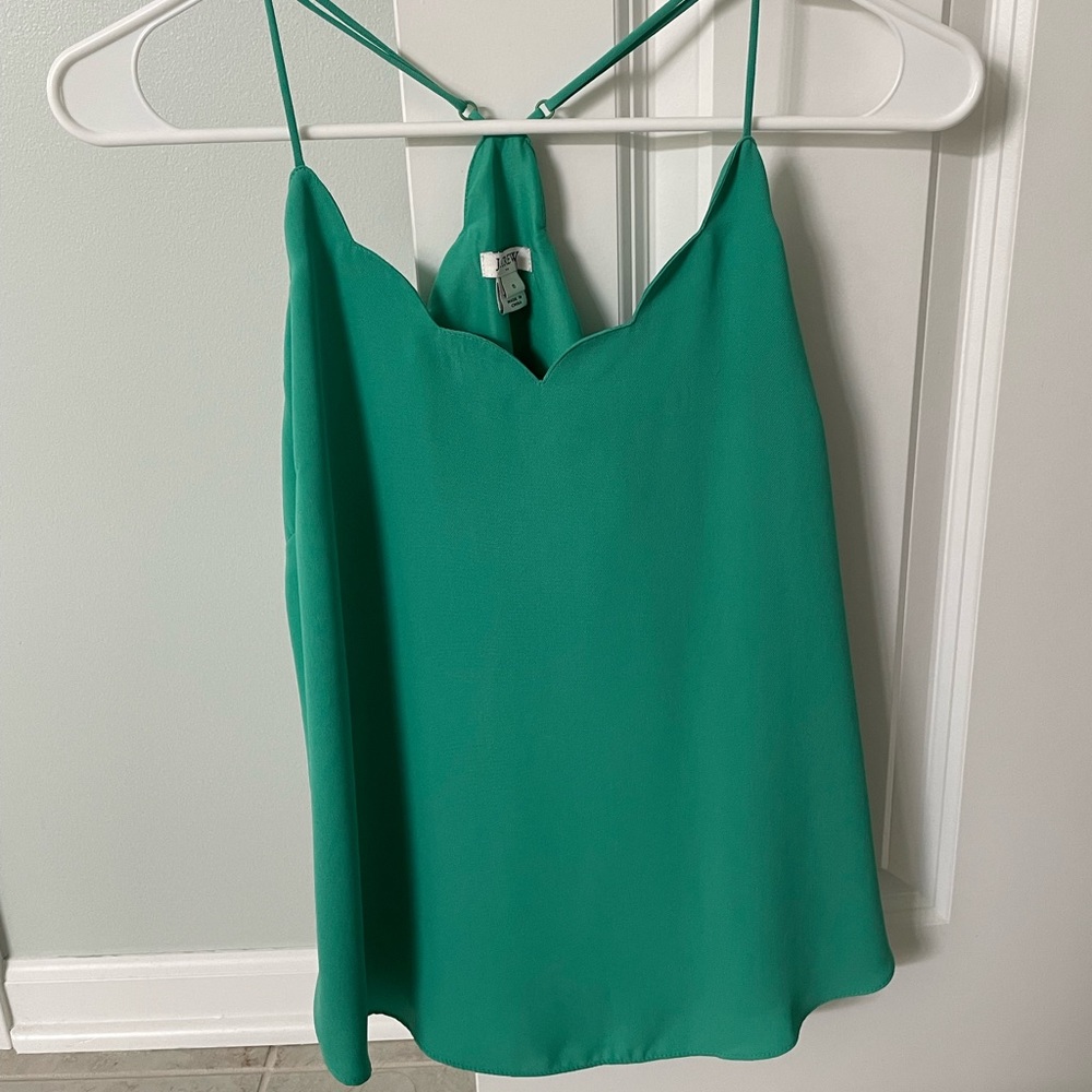 Green J. Crew Scalloped Tank Size 0